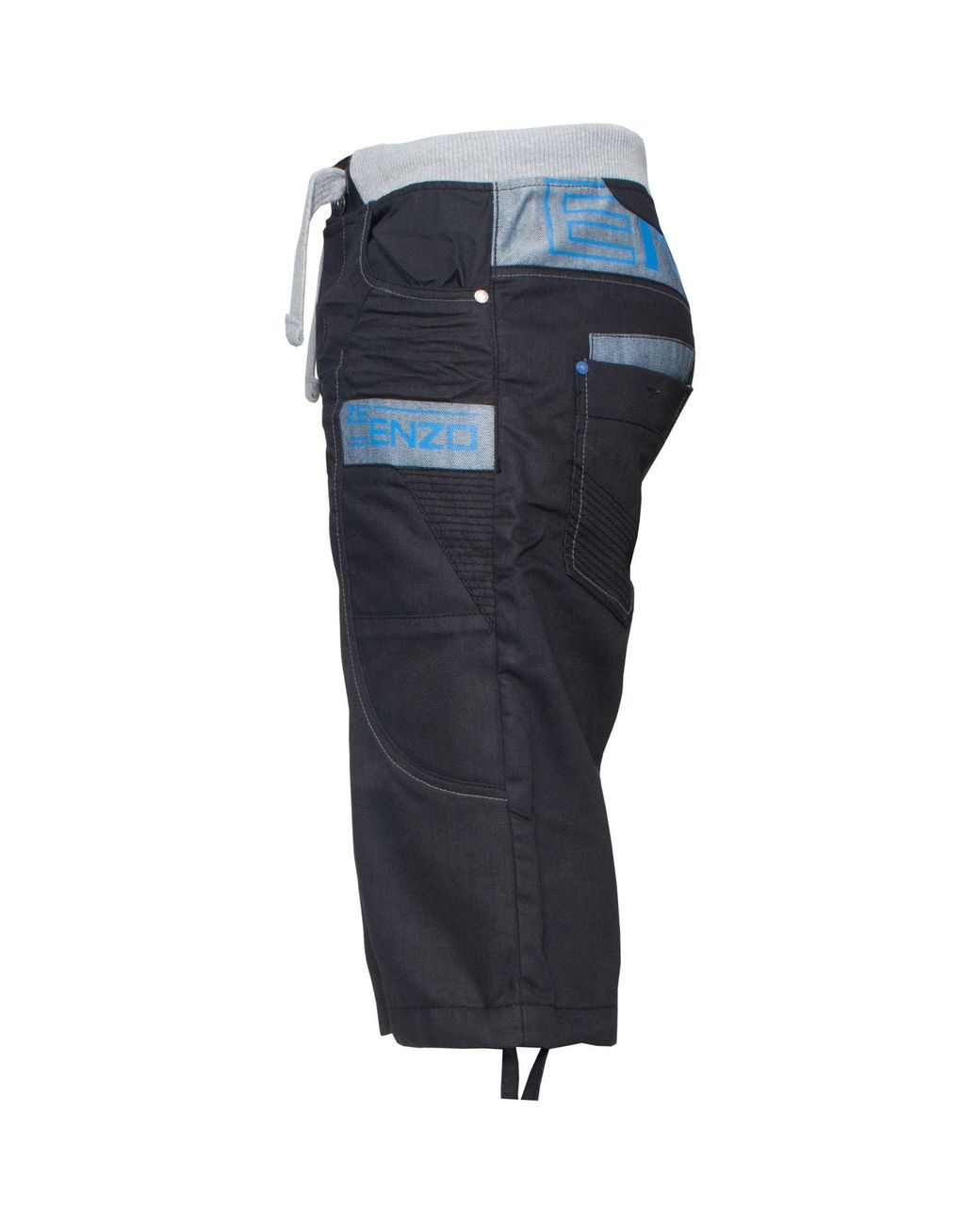 Enzo Elastische Denim Shorts in het Black voor heren