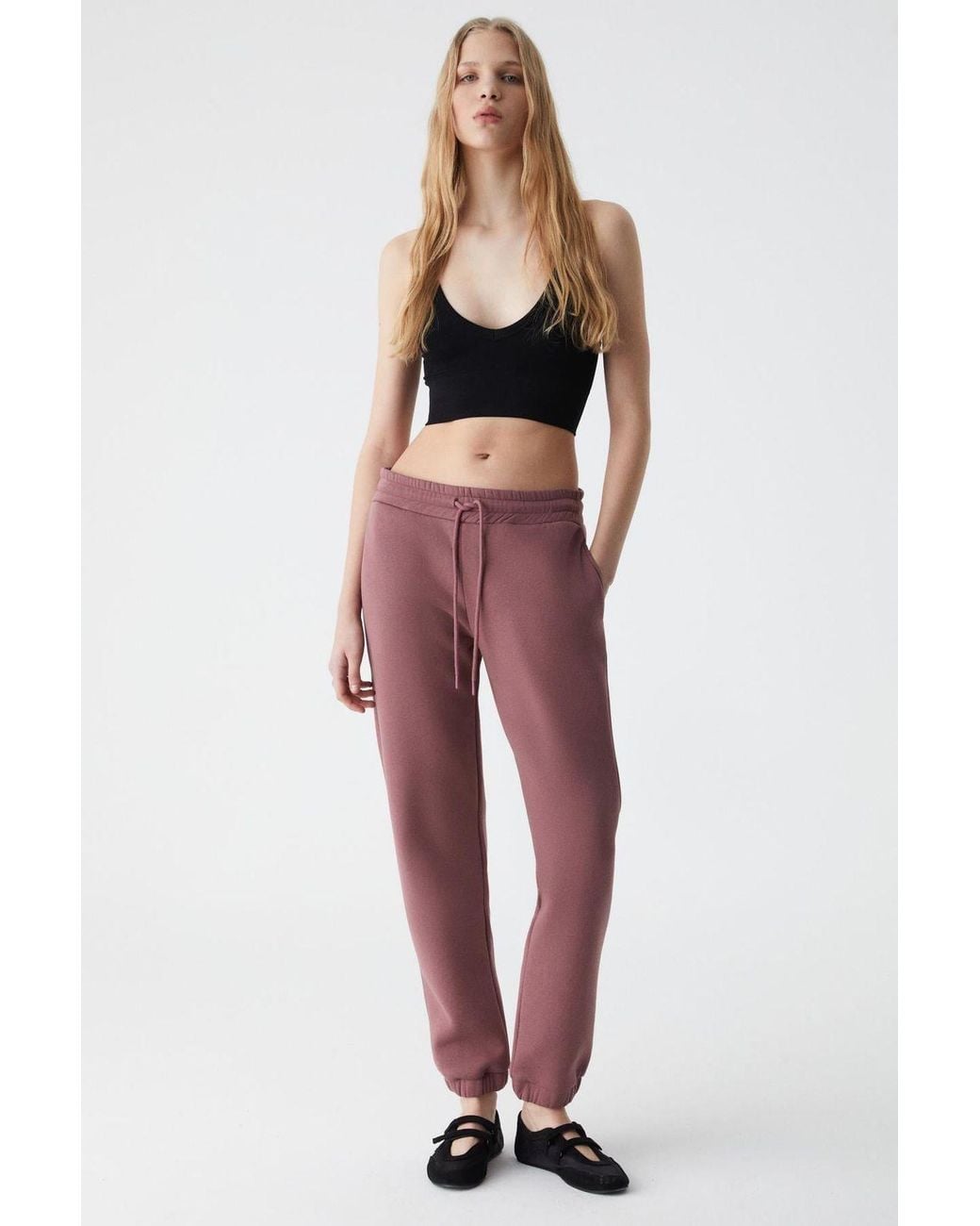 Grimelange Elastic Waist Tapered Joggers