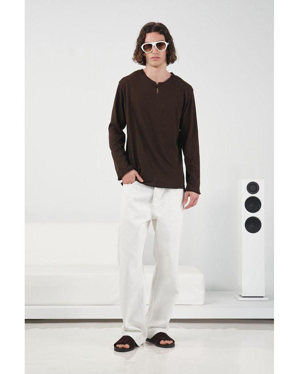 Giesto Black Cotton Crew Neck Long Sleeve T-Shirt for men