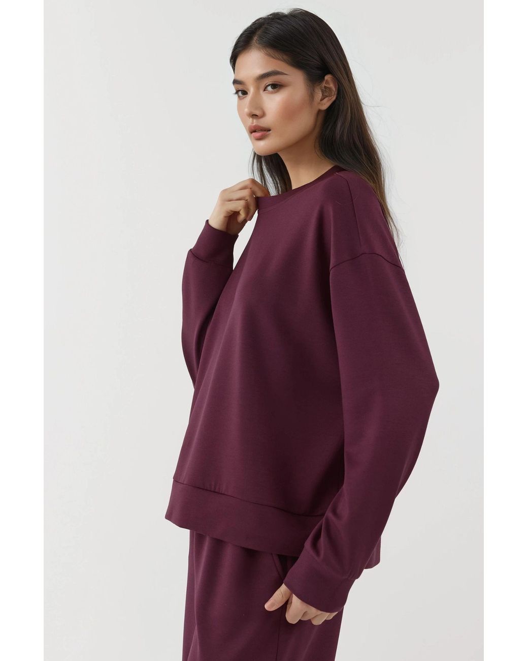 Hiccup Purple Modal Touch Basic Sweatshirt