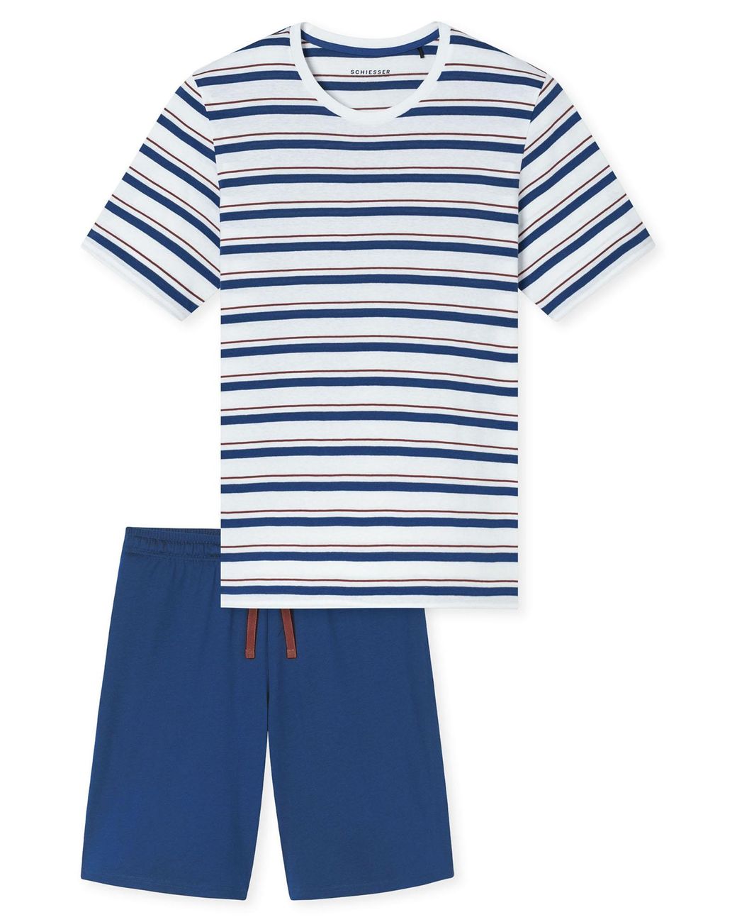 Schiesser Mannen Pyjama Casual in het Blue voor heren