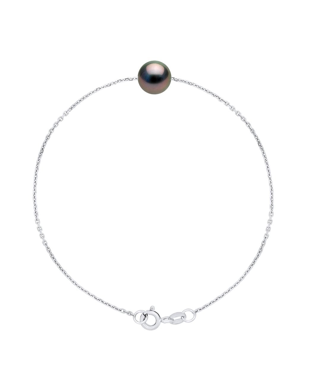 Ateliers Saint Germain Metallic Bracelet Real Cultured Tahiti Pearl Round 8-9 Mm