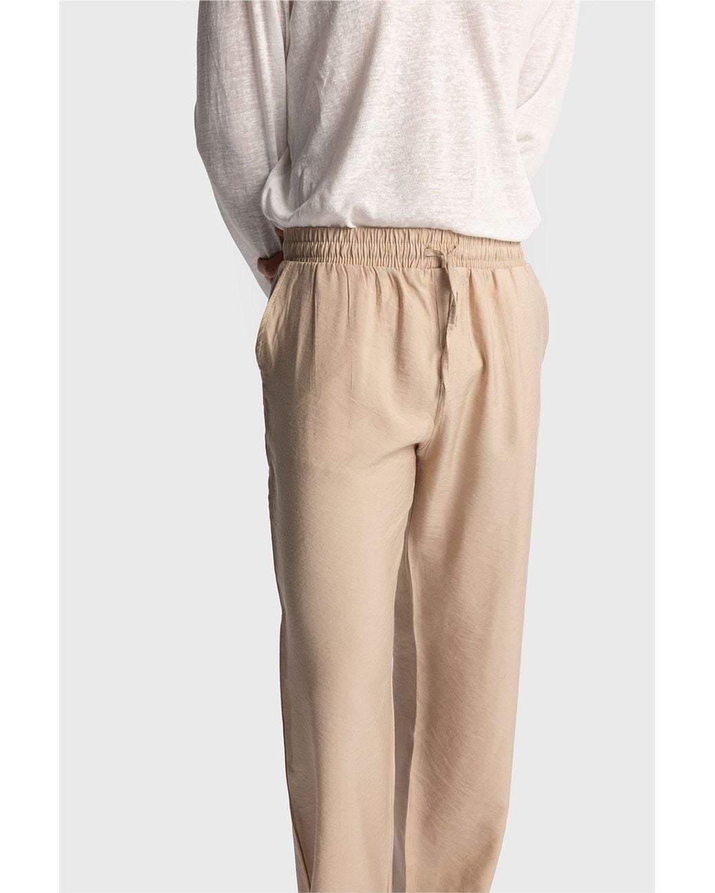 Giesto Natural Relaxed Fit Tencel Pants for men