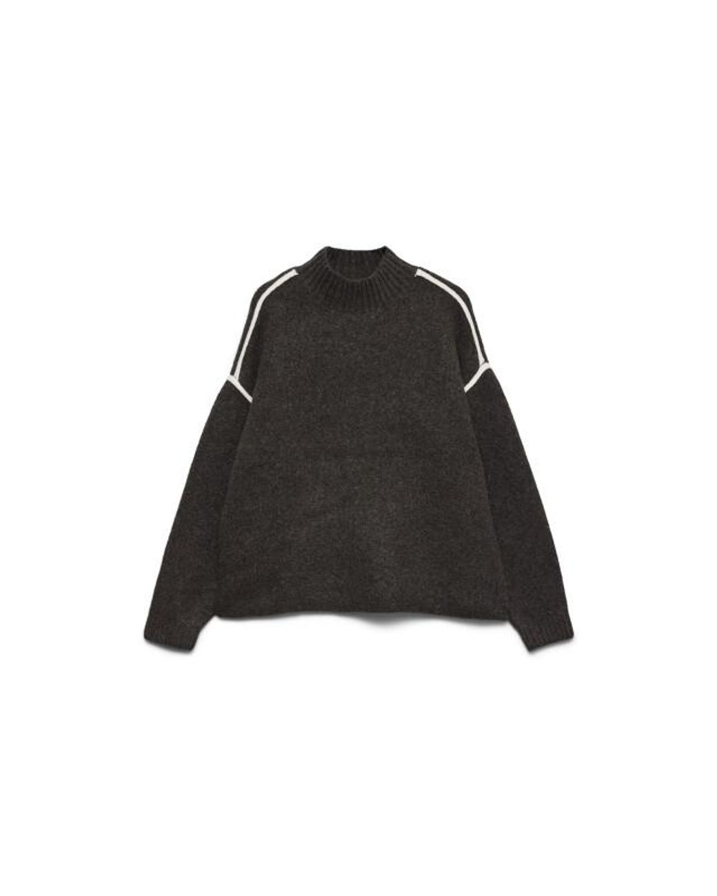 Vero Moda Vmboom Ls Highneck Piping Pullover in het Black