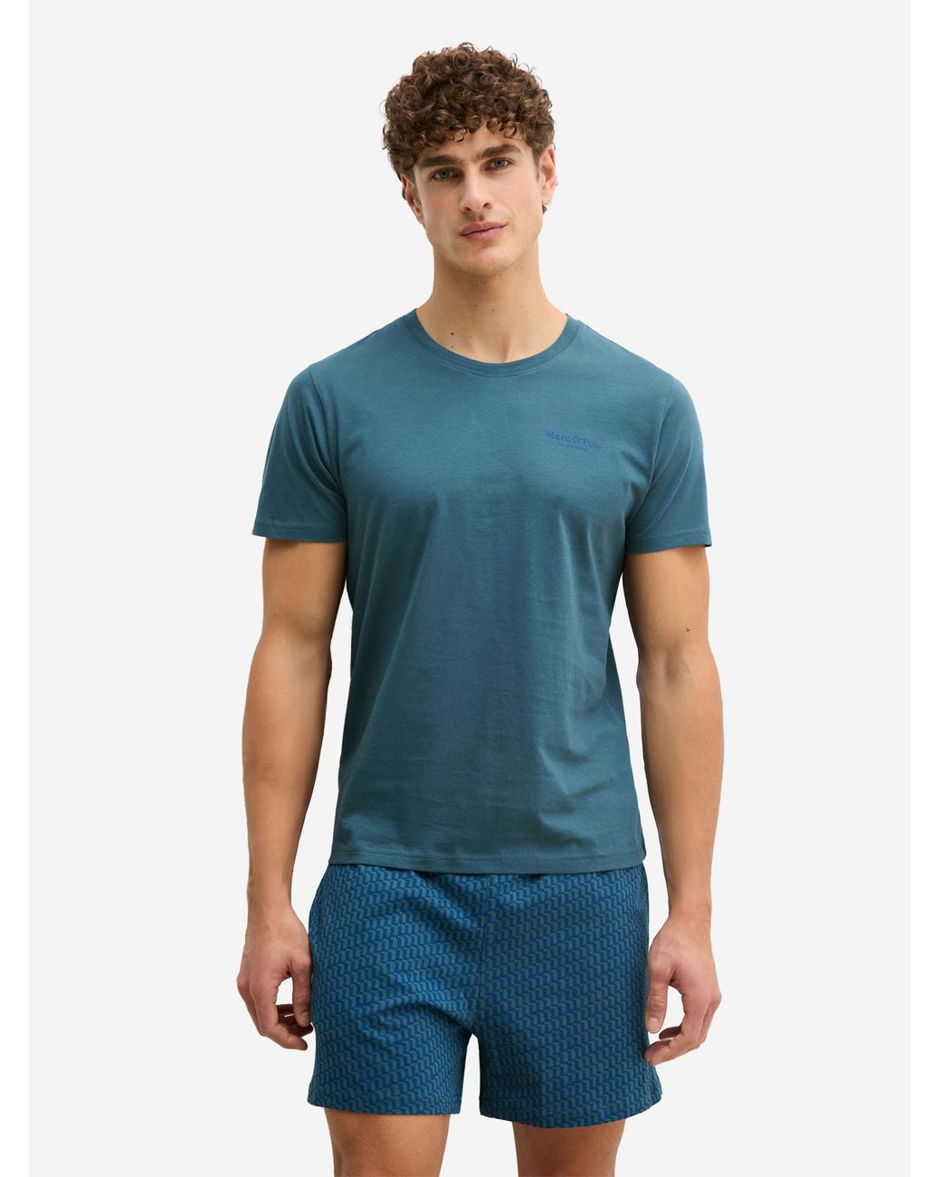 Marc O' Polo Marc O'Polo Mannen Pyjama Mix N Match in het Blue voor heren