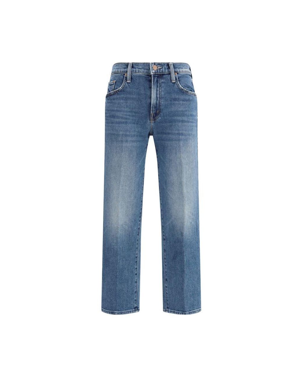 Mother Straight Jeans in het Blue