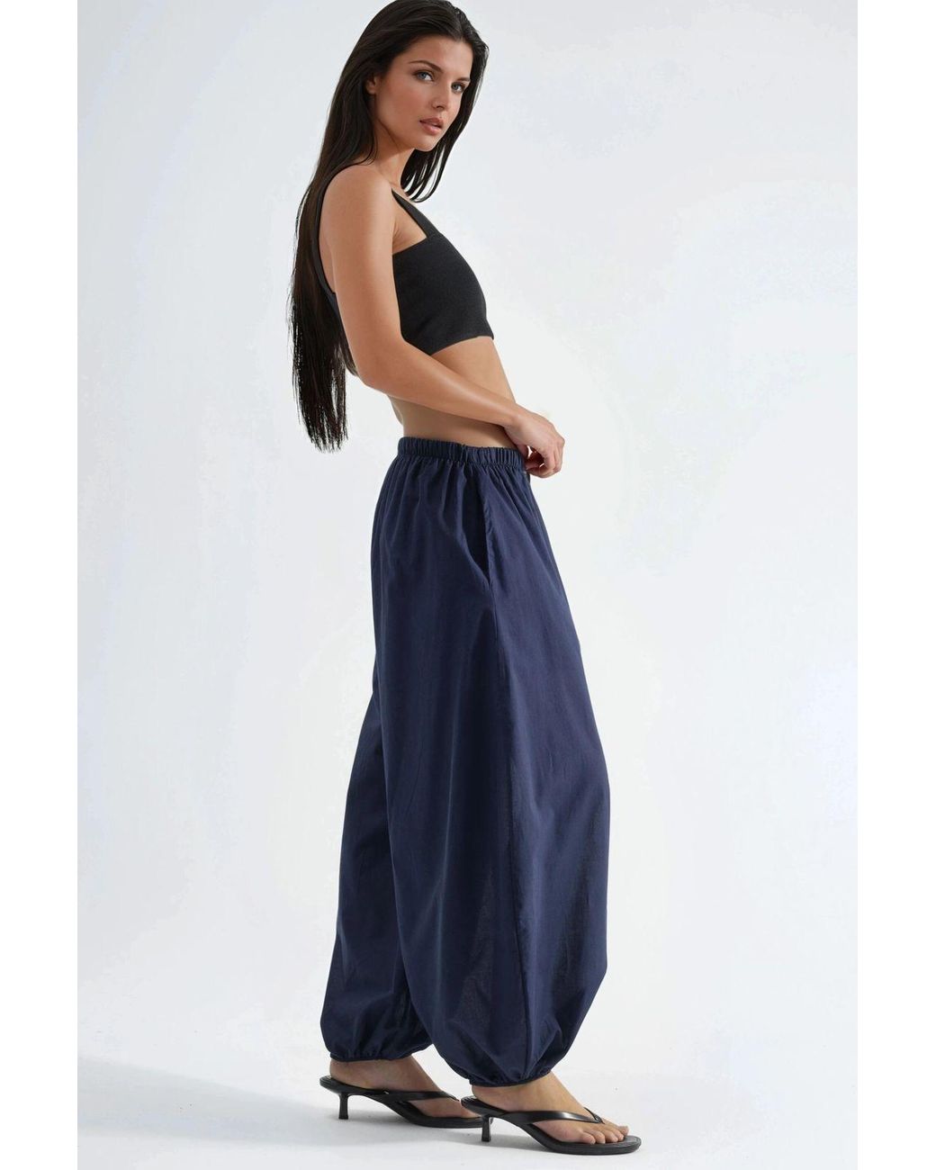 Busem Blue Elastic Waist Balloon Pants