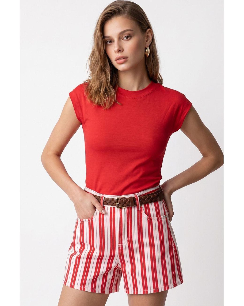 MixRay Red Cotton Blouse