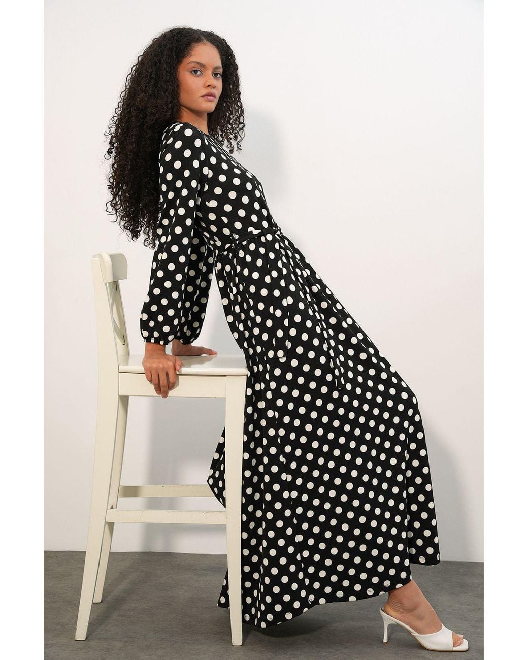 Bigdart Multicolor Floral Crew Neck Maxi Knit Dress With Bow Detail