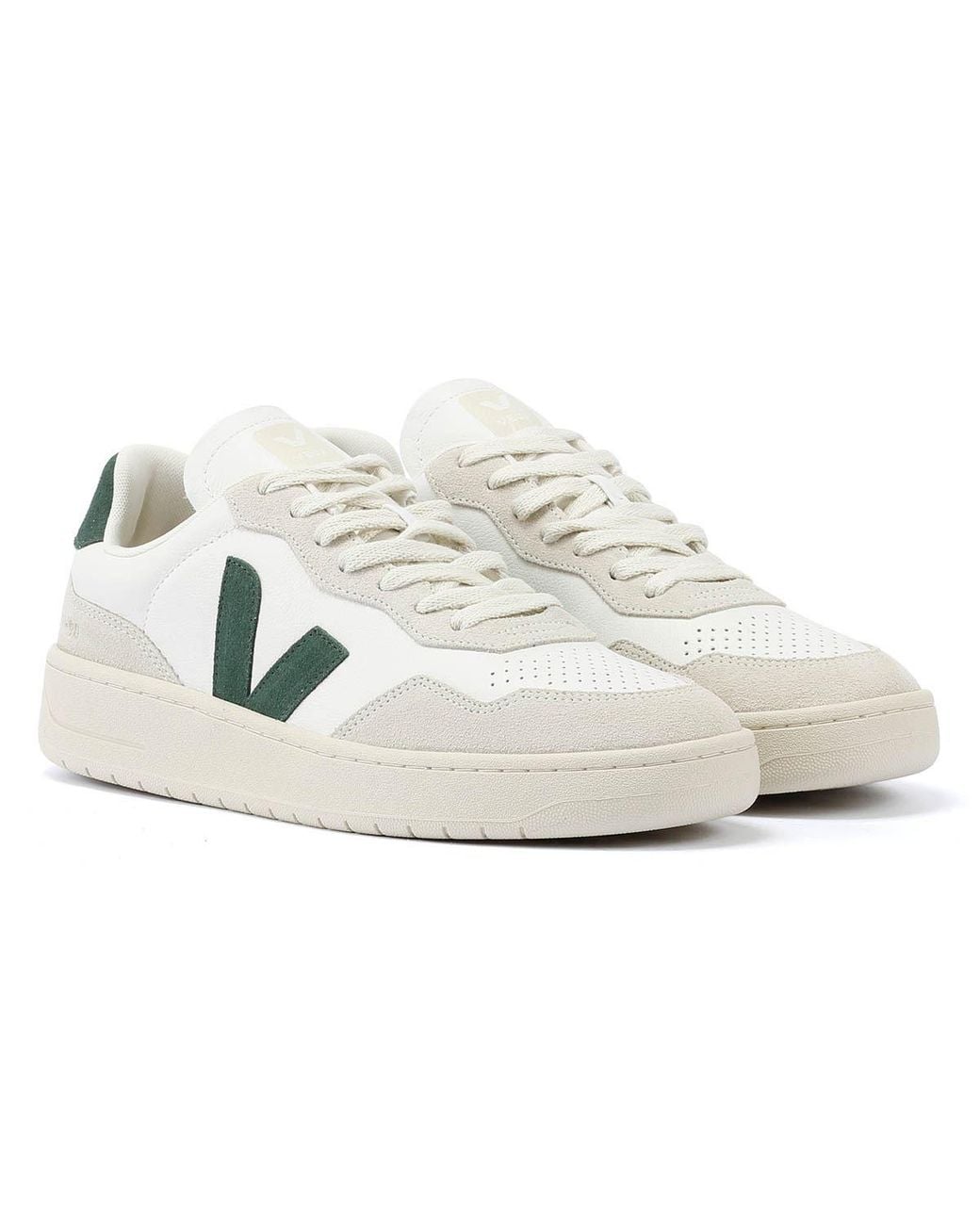 Veja White V-90 Leather Trainers for men