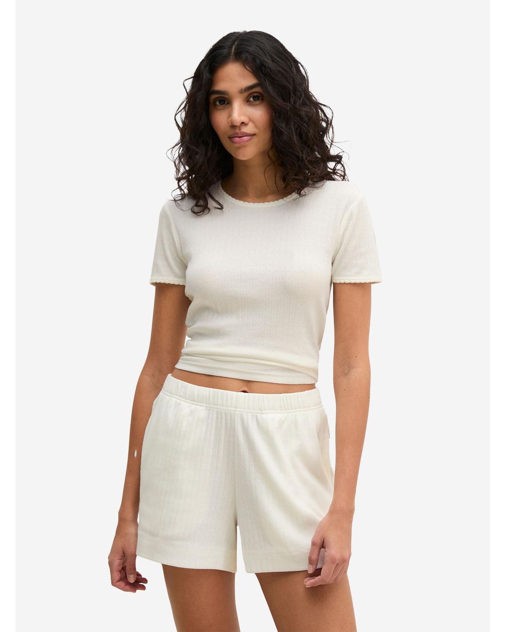 Marc O' Polo Marc O'Polo Vrouwen Pyjama Top Mix N Match in het White