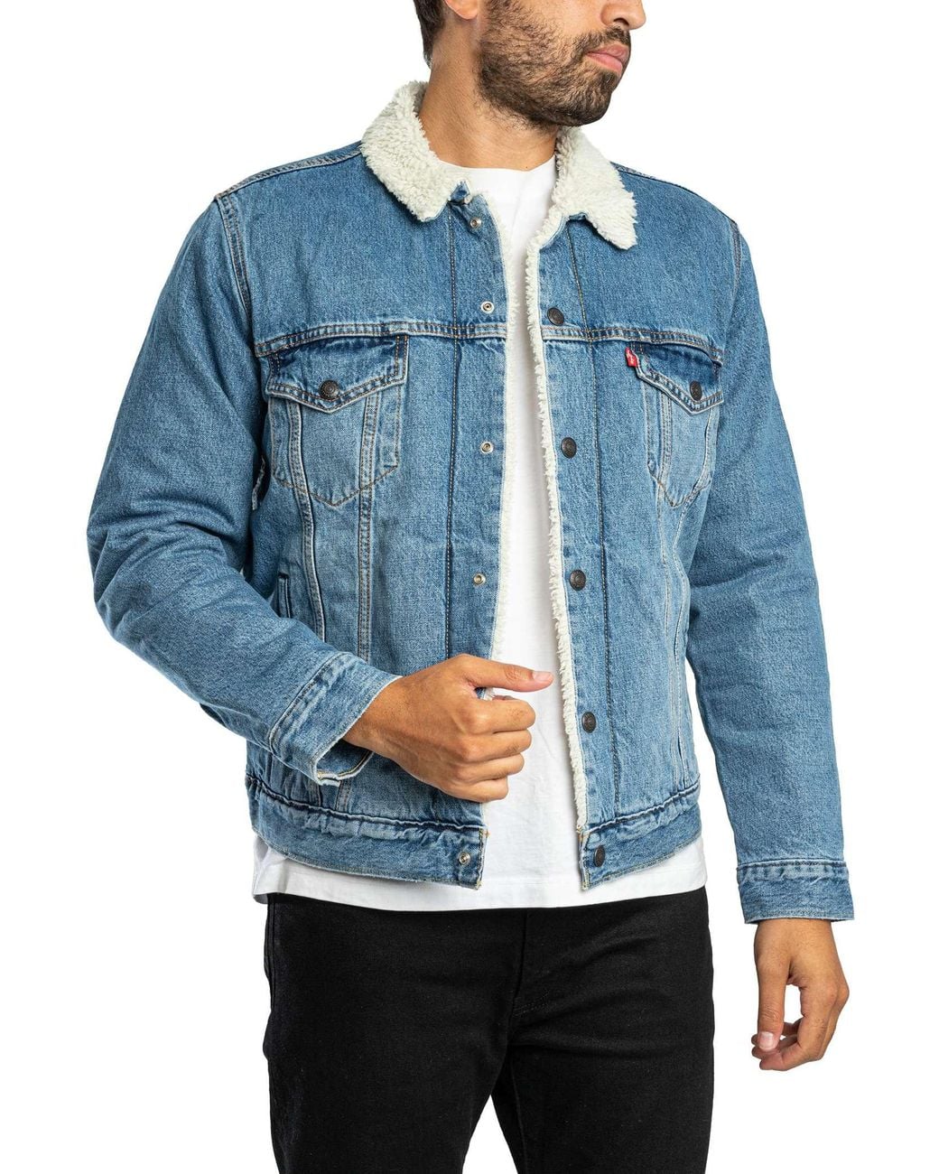 Levi's Levi's Type 3 Sherpa Trucker Jacket in het Blue voor heren