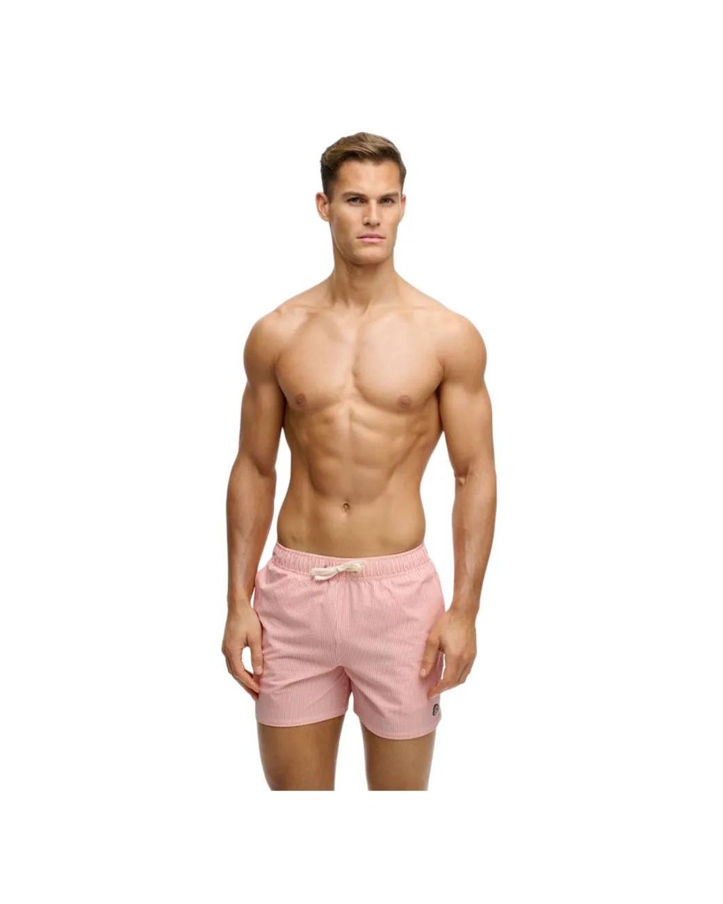 Superdry Pink Seer Sucker Swimsuit for men