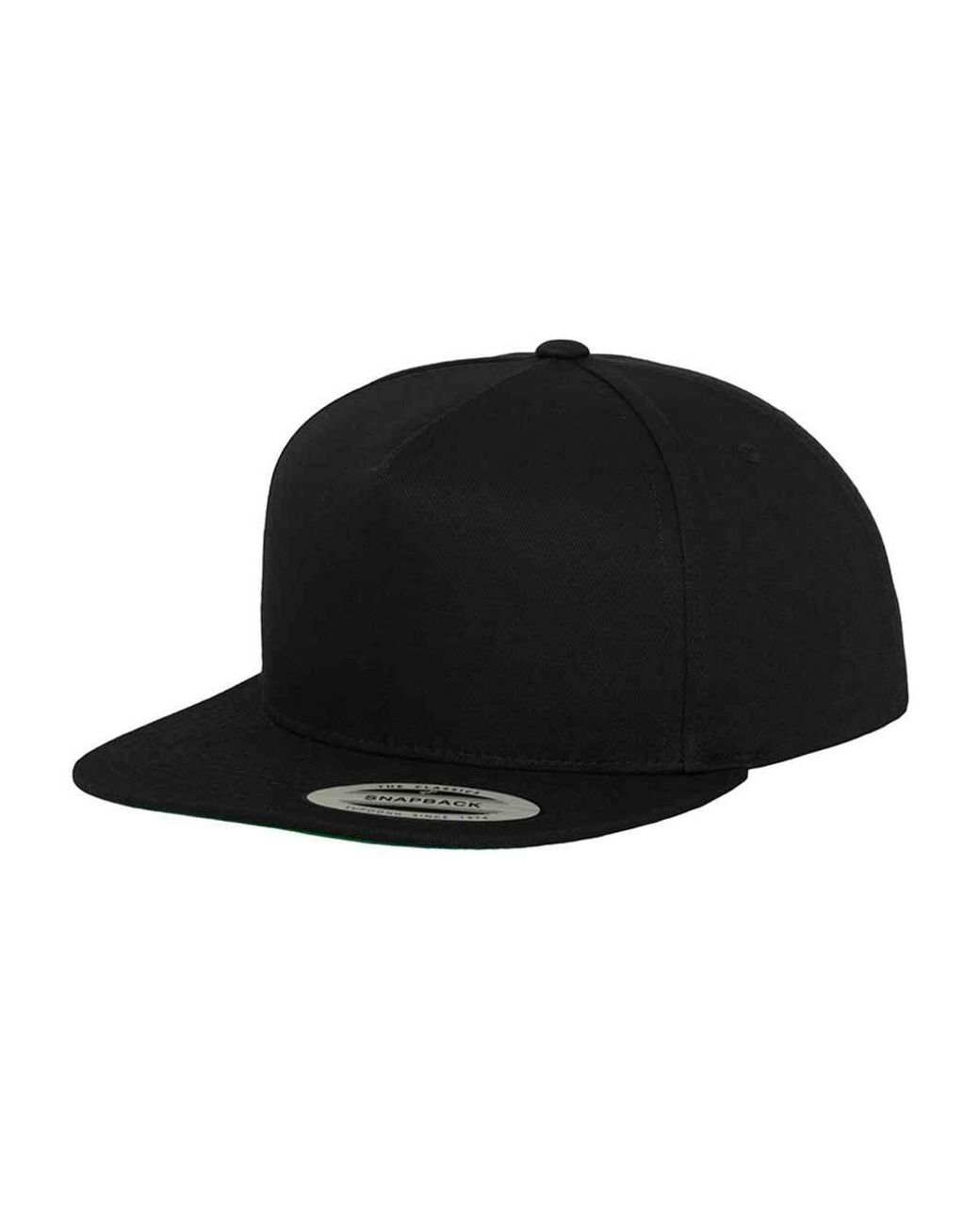 Flexfit Black "Classic" Snapback Mütze 5 Segmente