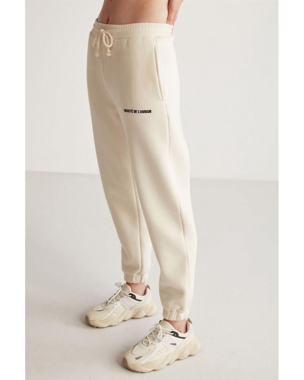 Grimelange Natural Elastic Waist Tapered Joggers