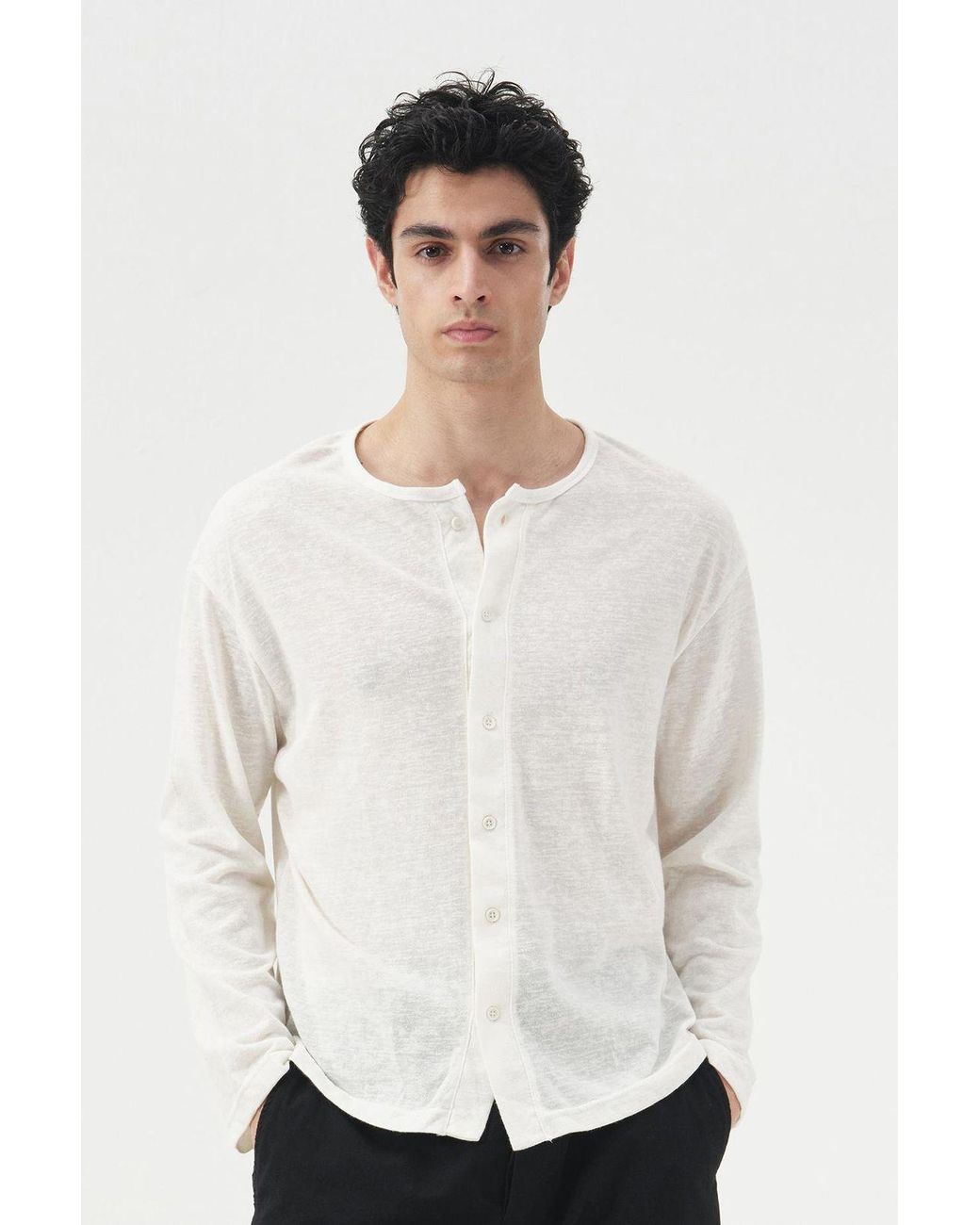 Giesto White Cotton Shirt for men