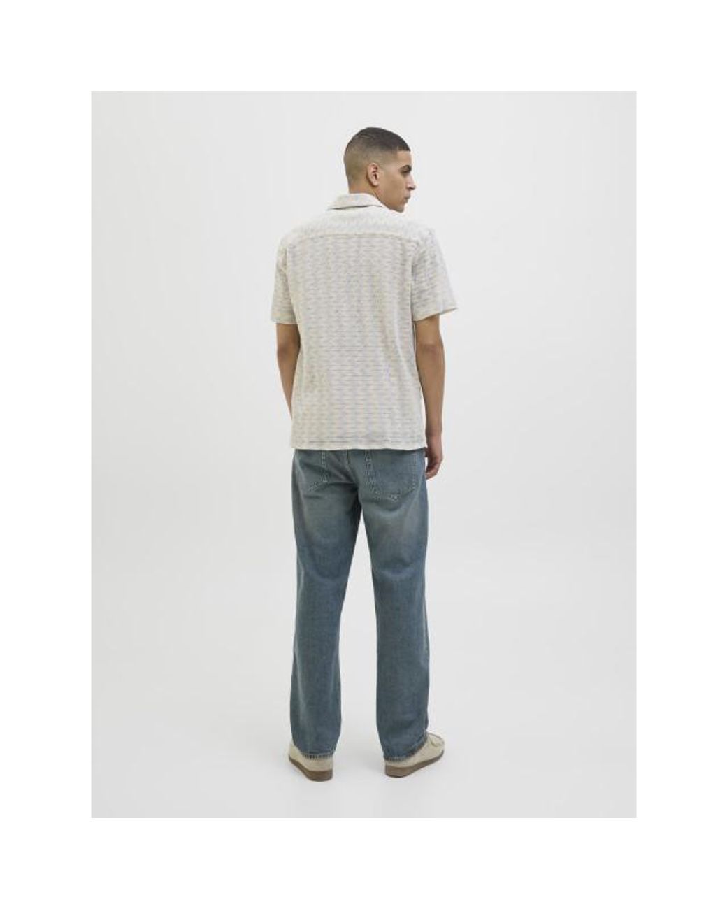 Jack & Jones Jorsummer Luke Texture Resort Shirt in het Gray voor heren