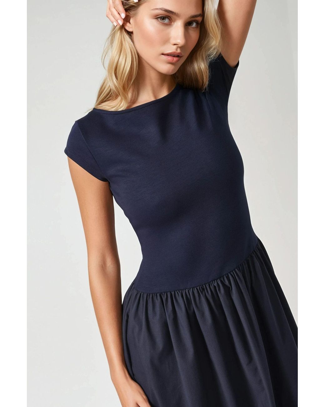 Hiccup Blue Contrast Midi Dress