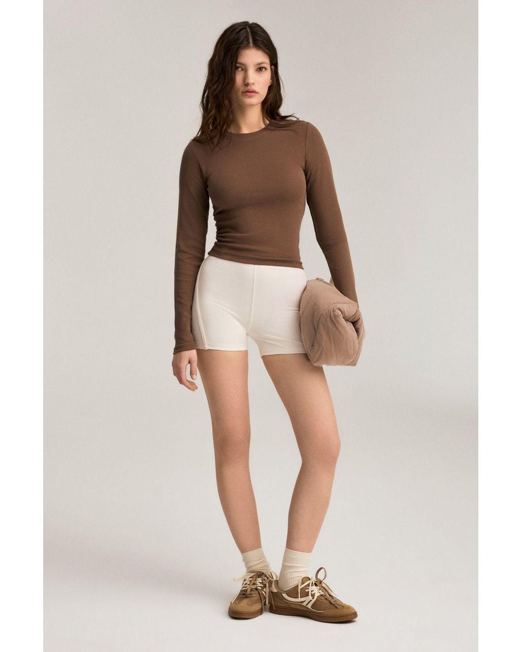 Grimelange Brown Short Sleeve Crew Neck T-Shirt