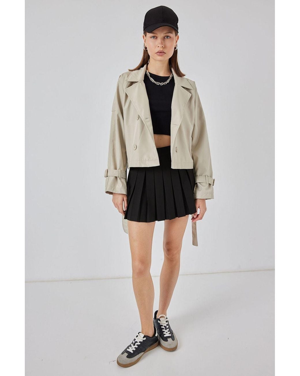 Bigdart Natural Short Belted Trench Coat