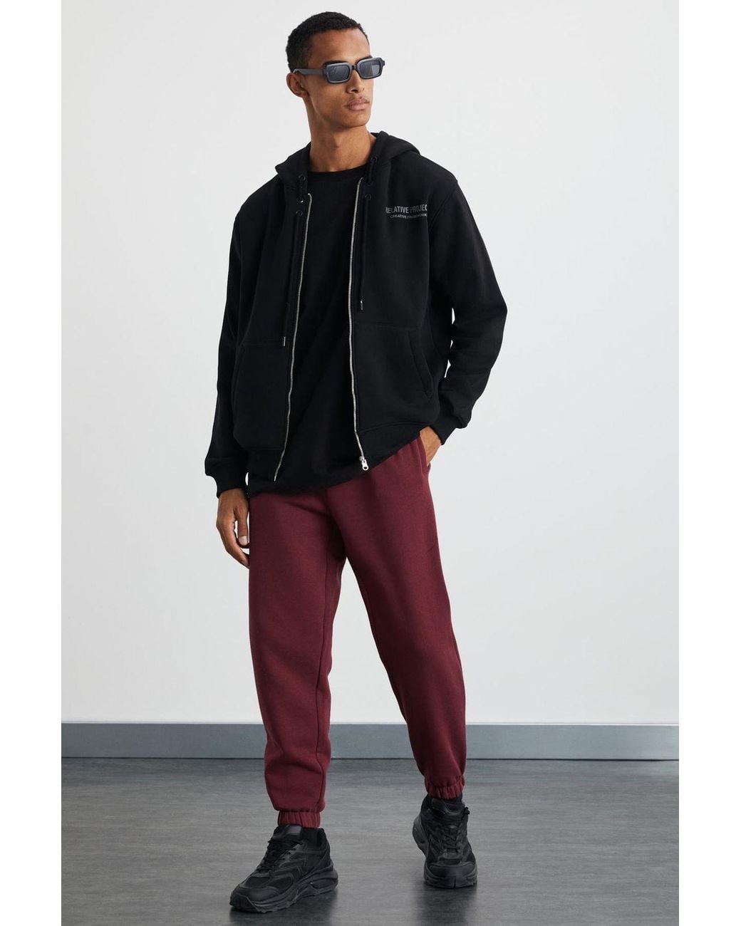 Grimelange Multicolor Loose Elastic Waist Joggers for men