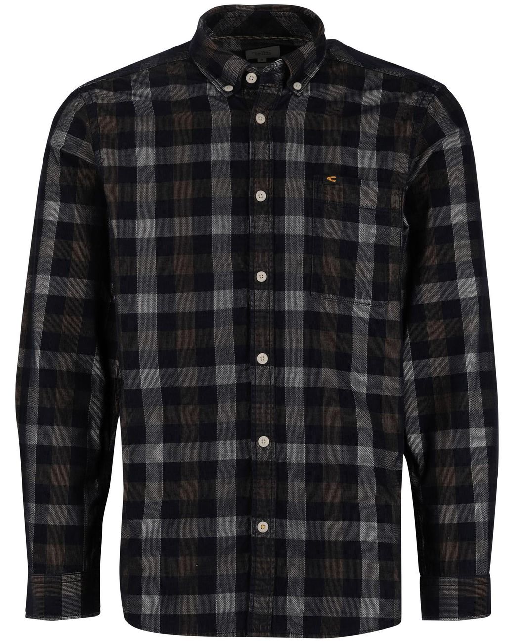 Camel Active Overhemd Wit Geruit Button-Down Collar in het Black voor heren