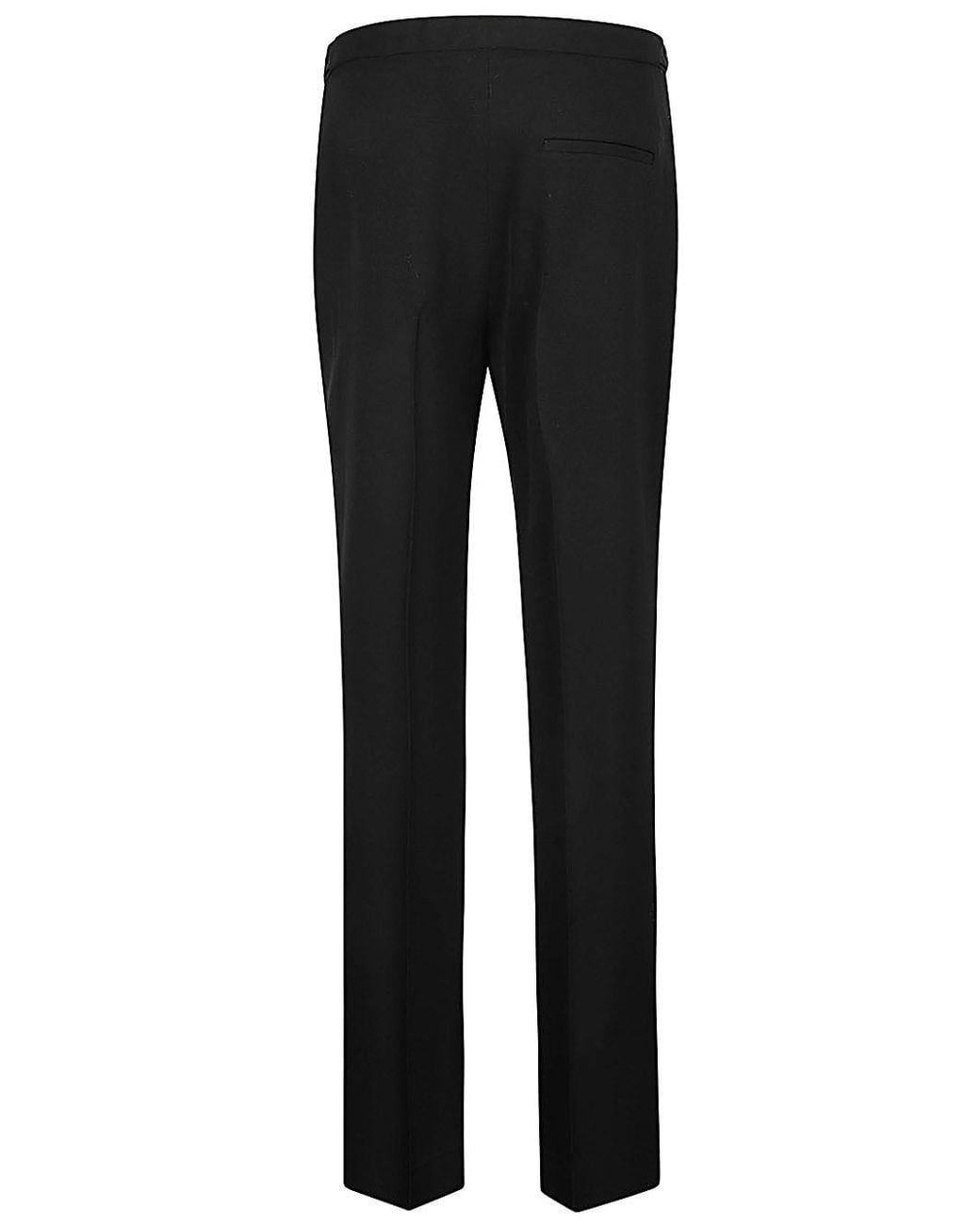 The Row Wollen Rechte Broek in het Black