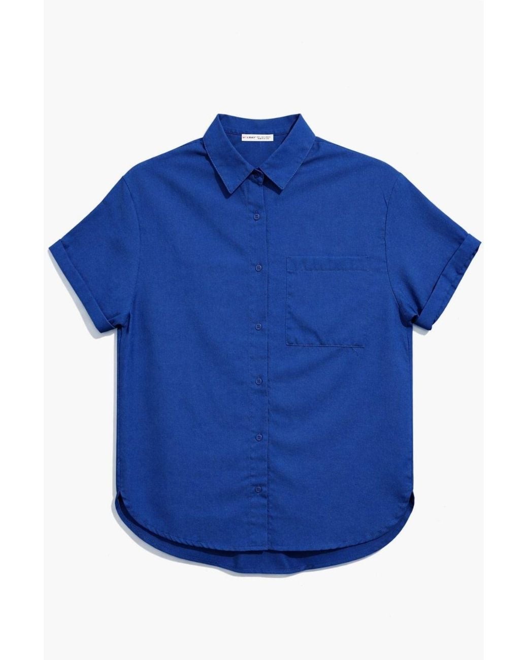MixRay Blue Short Sleeve Shirt With Pockets