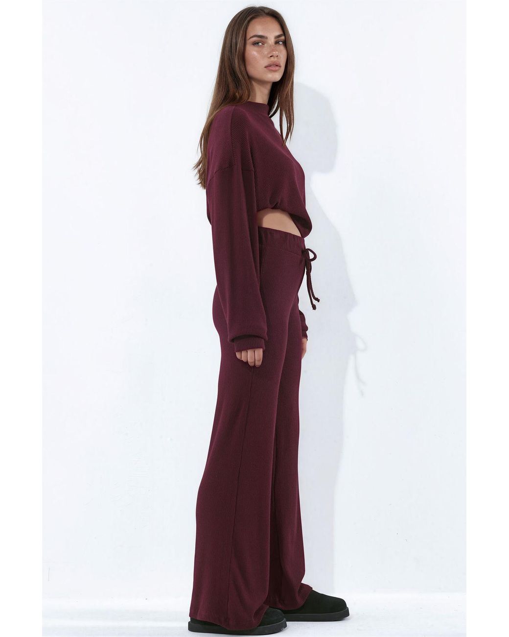 Busem Rechte Broek Met Elastische Taille in het Red