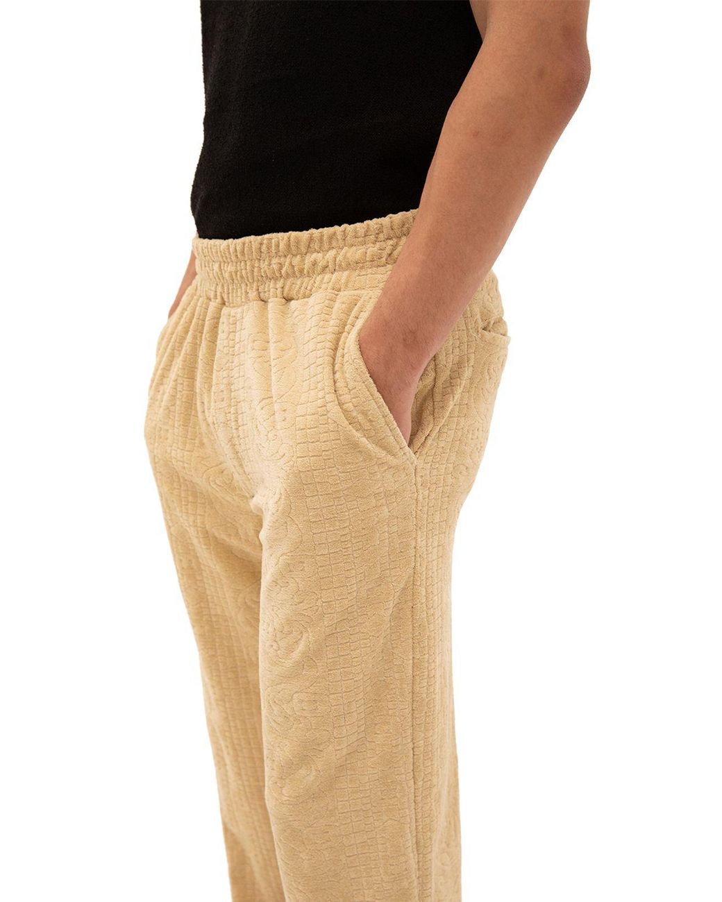 Giesto Black Straight-Leg Knit Pants for men