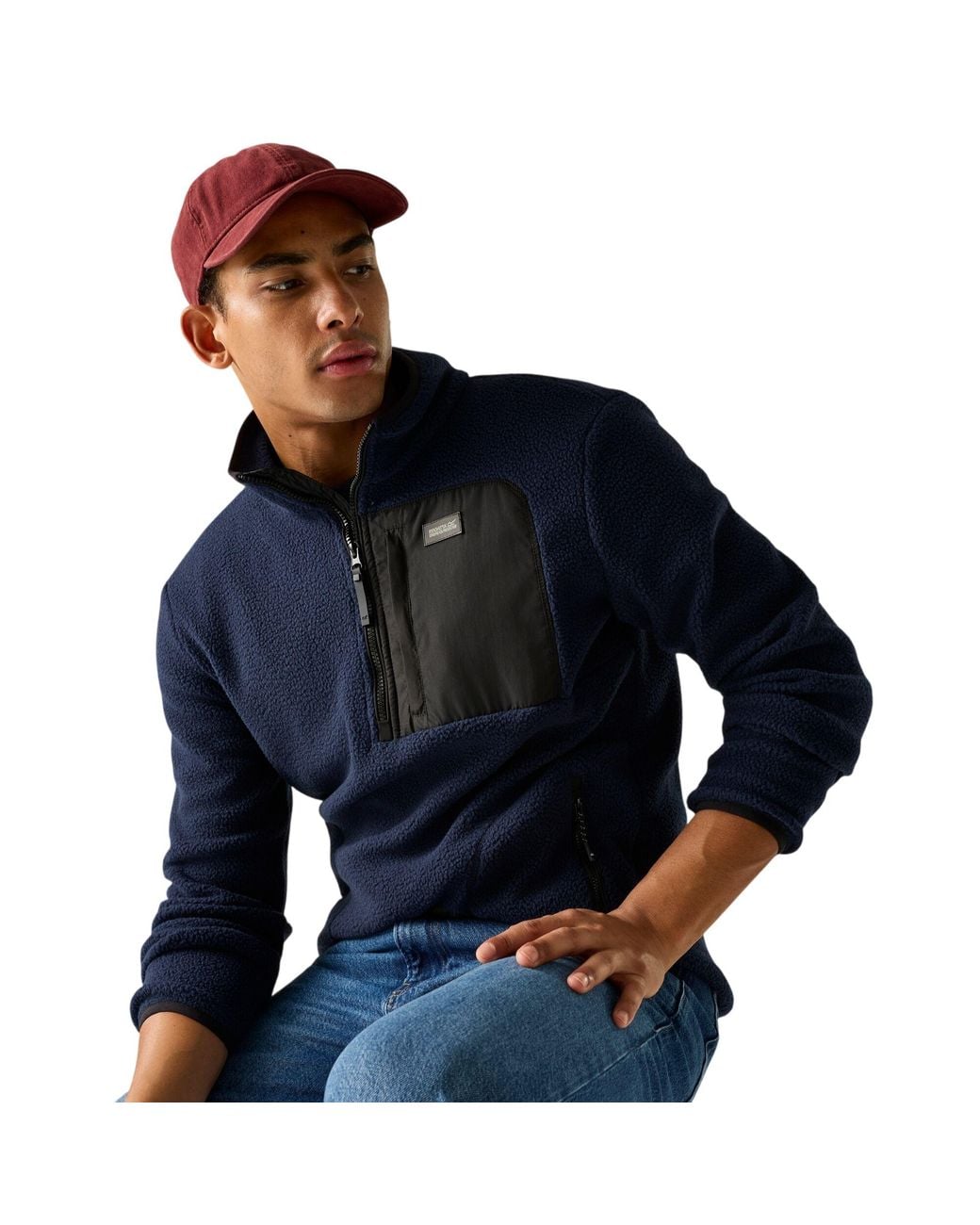 Regatta Blue Frankie Borg Quarter Zip Fleece Jacket for men