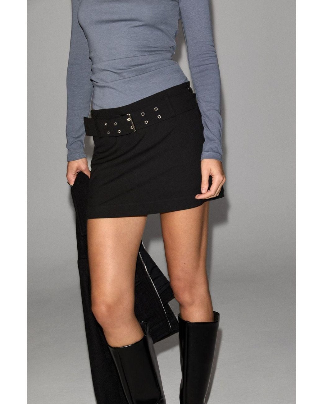 Grimelange Black Regular Fit Pull-On Skorts