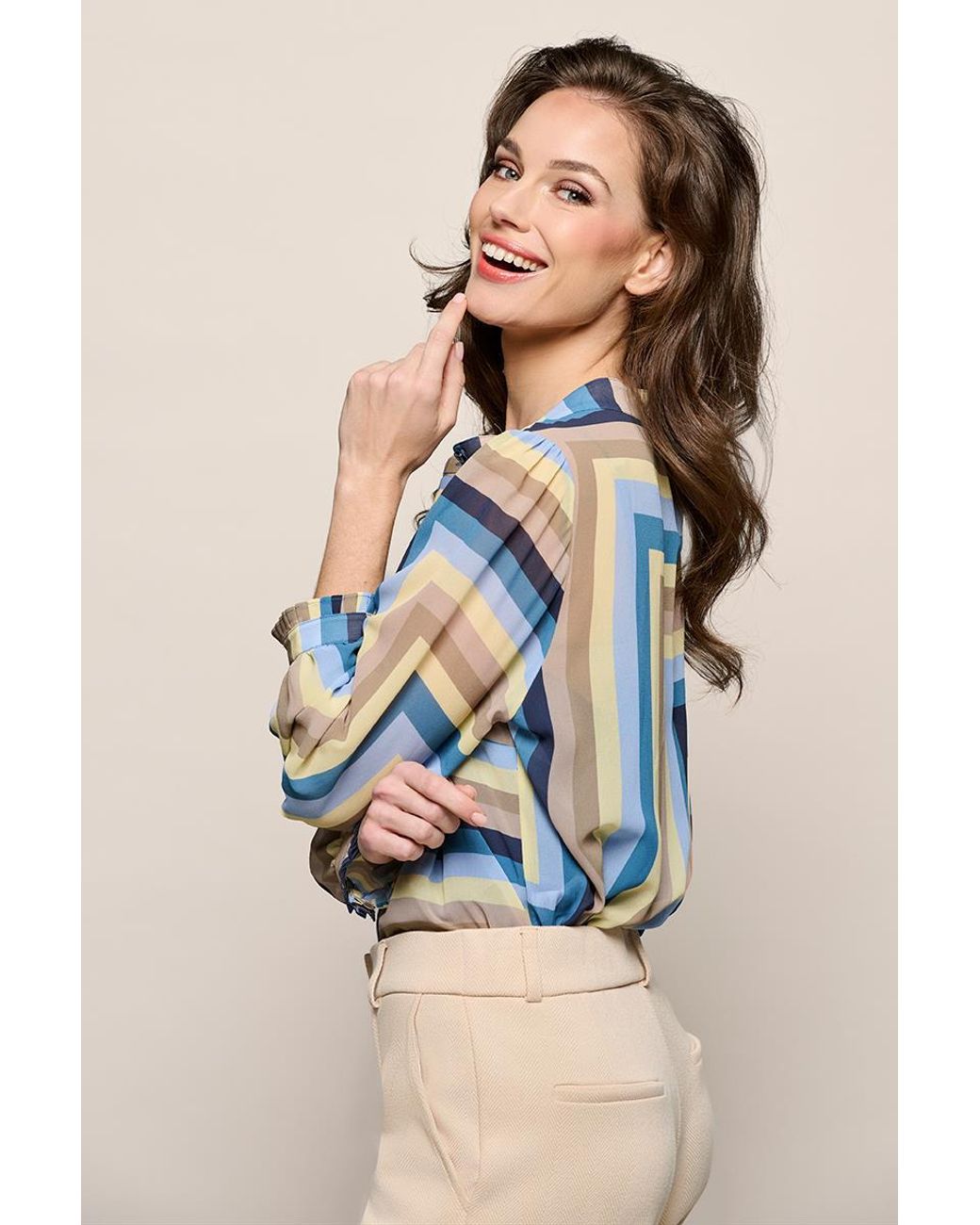 Mart Visser Ines Print Blouse Blauw Multi in het Blue