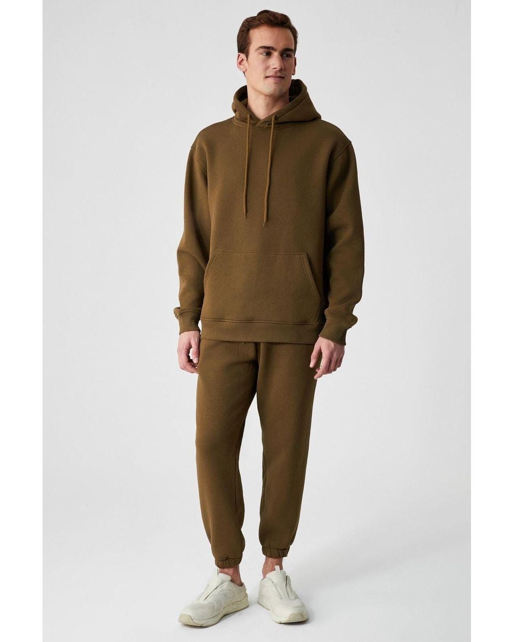 Grimelange Green Elastic Waist Drawstring Joggers for men