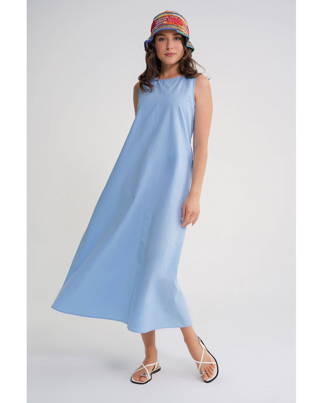 MixRay Blue Relaxed Fit Maxi Dress With Pockets
