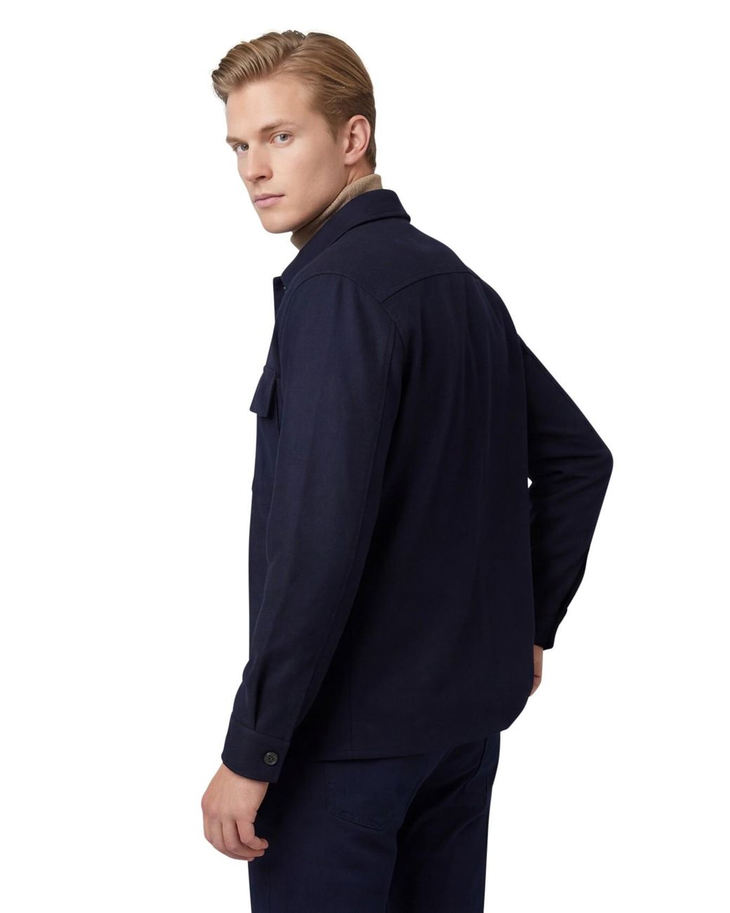 Profuomo Cutaway Overshirt in het Blue voor heren