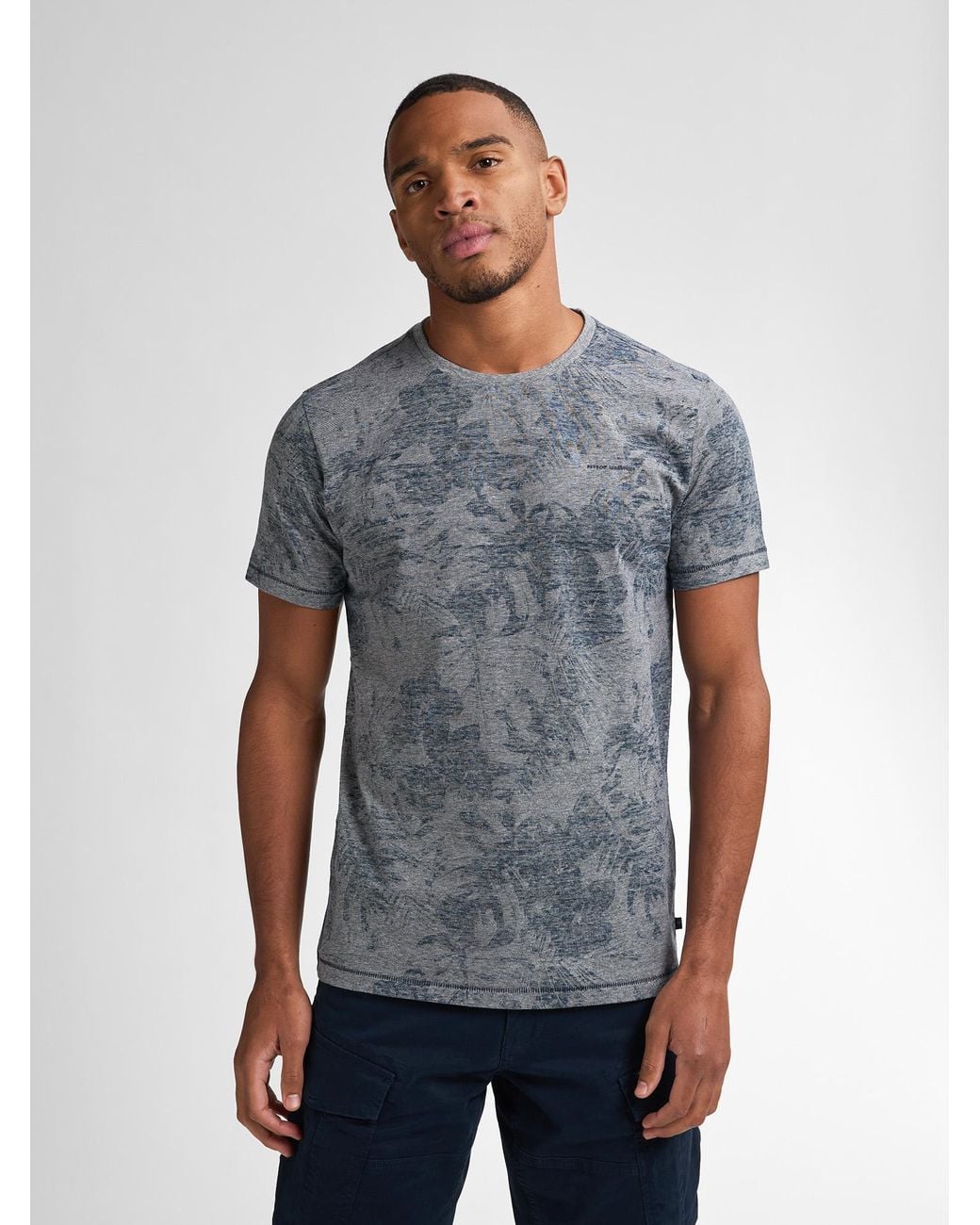 Petrol Industries All-Over Print T-Shirt Everglade in het Blue voor heren