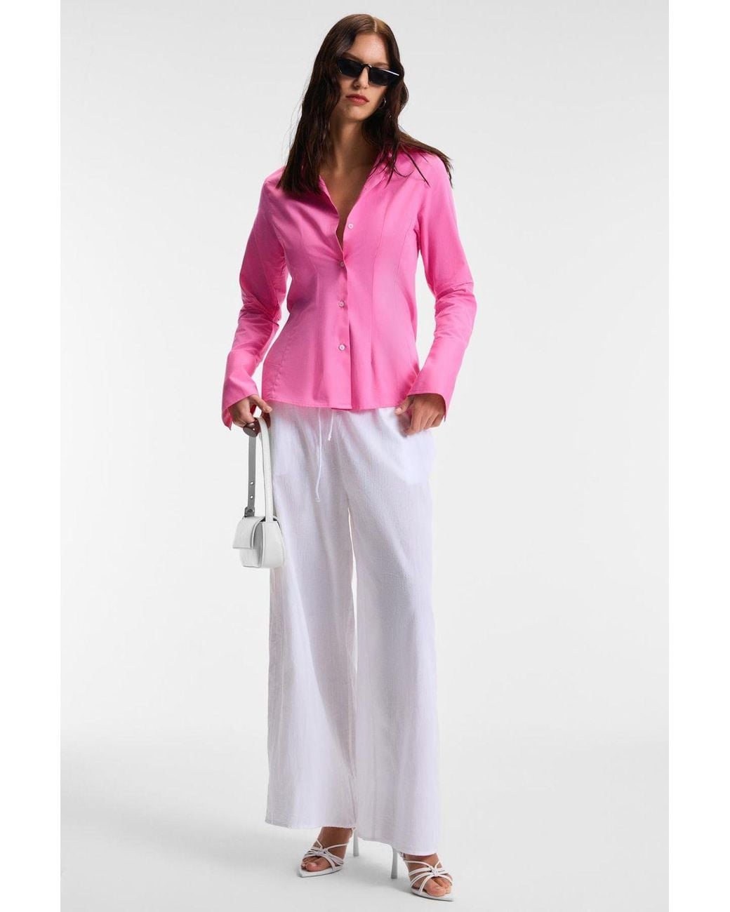 Grimelange Pink Long Sleeve Button Shirt