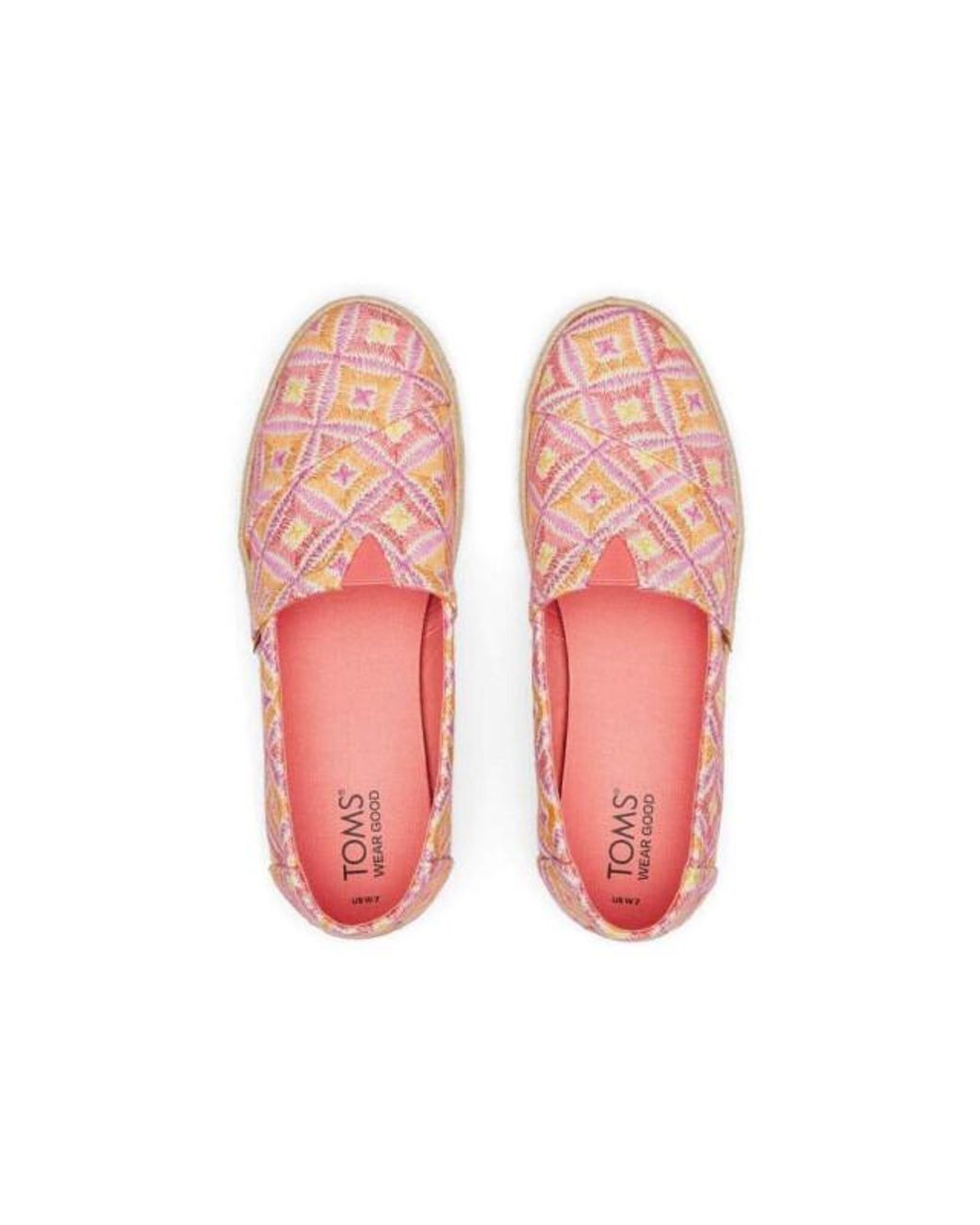 TOMS Schoenen ,Roze ,Roze Geo Alpargata Schoen in het Pink