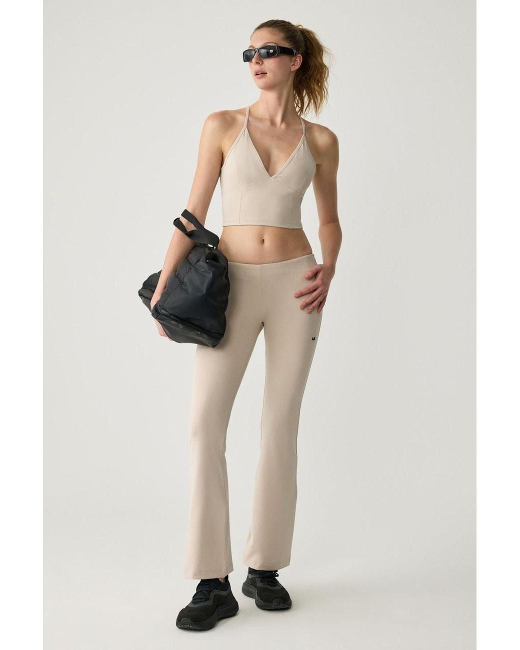 Grimelange Natural High Waist Flare Leggings