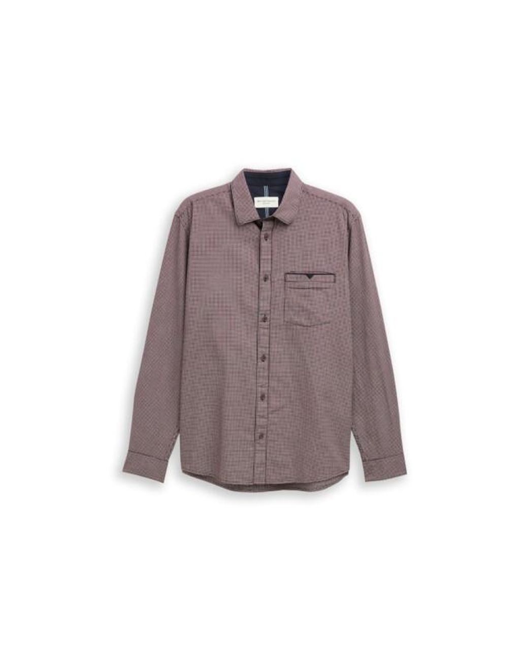 Tom Tailor Structure Shirt Ls Dessin in het Purple voor heren