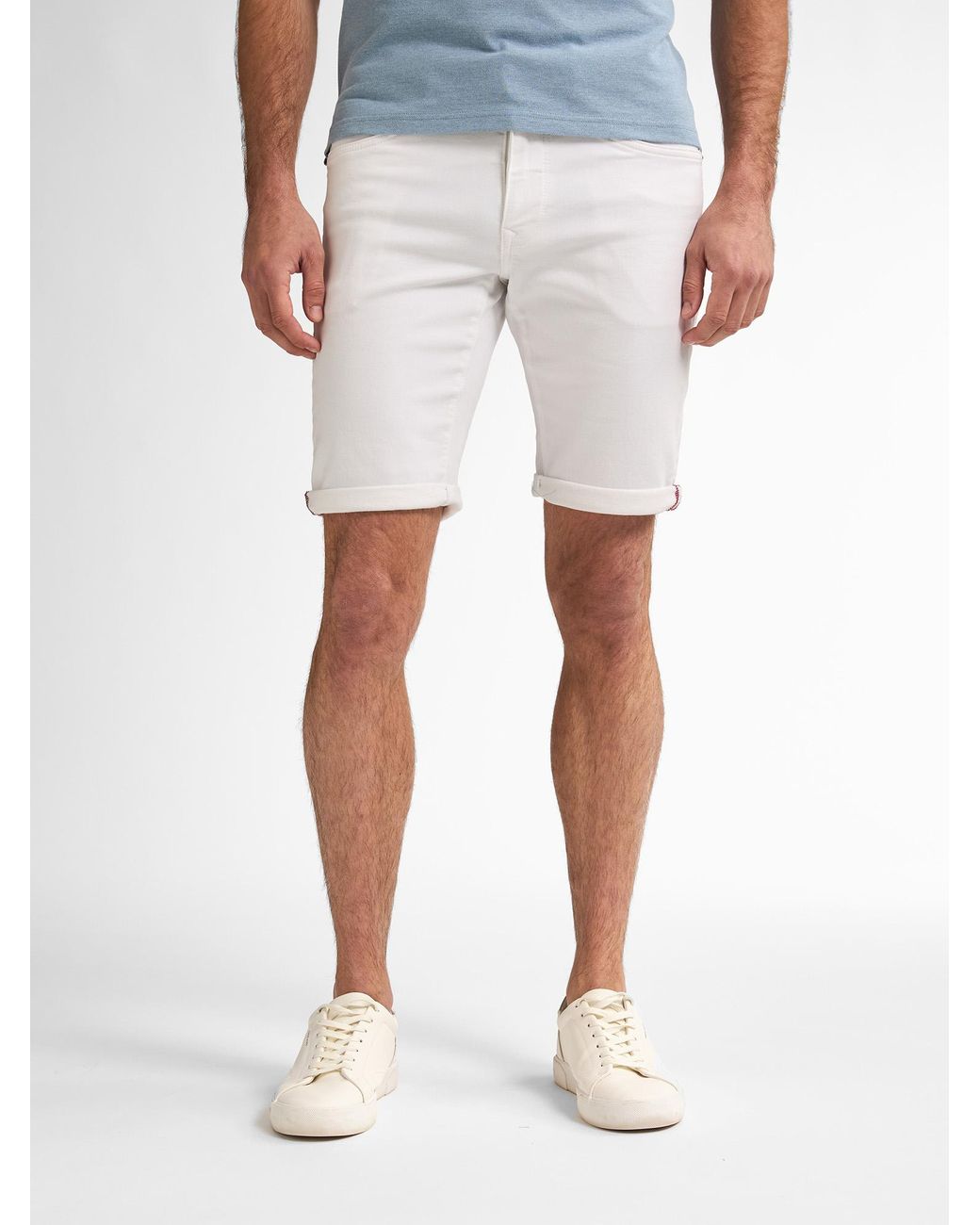 Petrol Industries Jackson Gekleurde Denim Short Coconut in het White voor heren