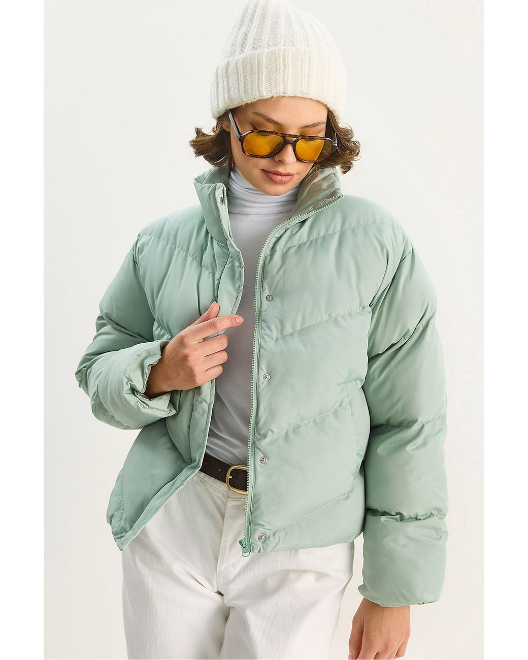 Bianco Lucci Green Puffer Jacket