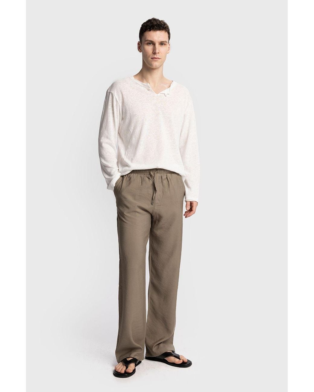 Giesto Natural Relaxed Fit Tencel Pants for men