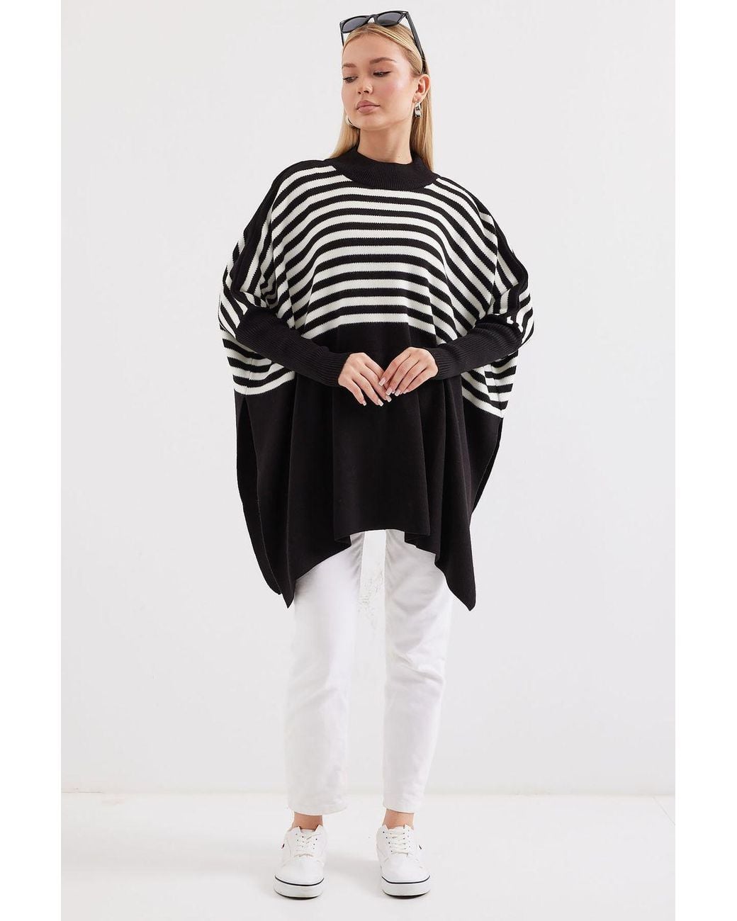 Bigdart Black Oversized Acrylic Crew Neck Jumper