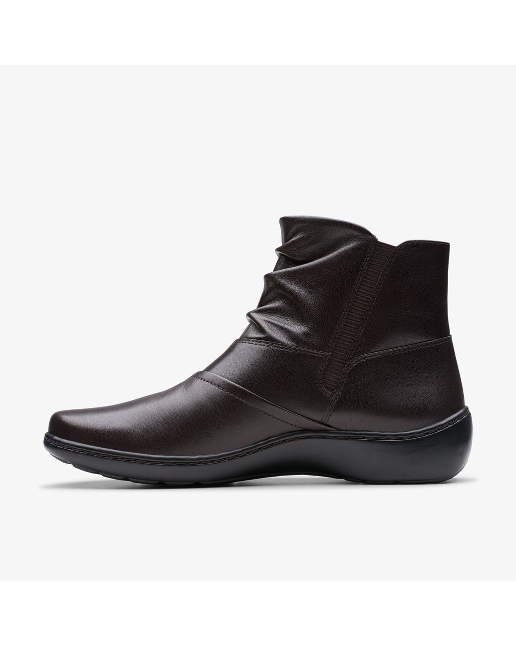 Clarks Black Cora Pace Chocolate Leather Boots