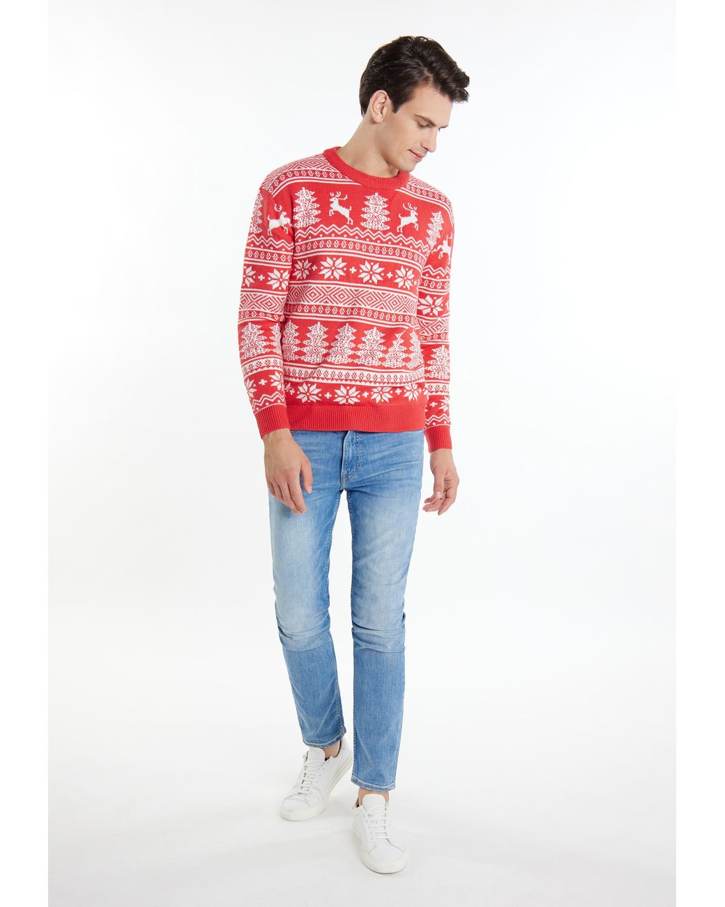 Mo Kersttrui Rood Wit in het Red voor heren