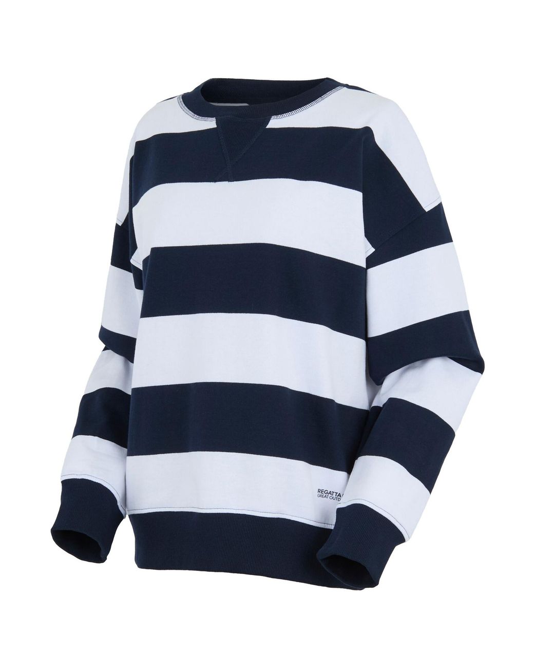 Regatta Avika Ii Stripe Crew Neck Trui (Marine, Wit) in het Blue