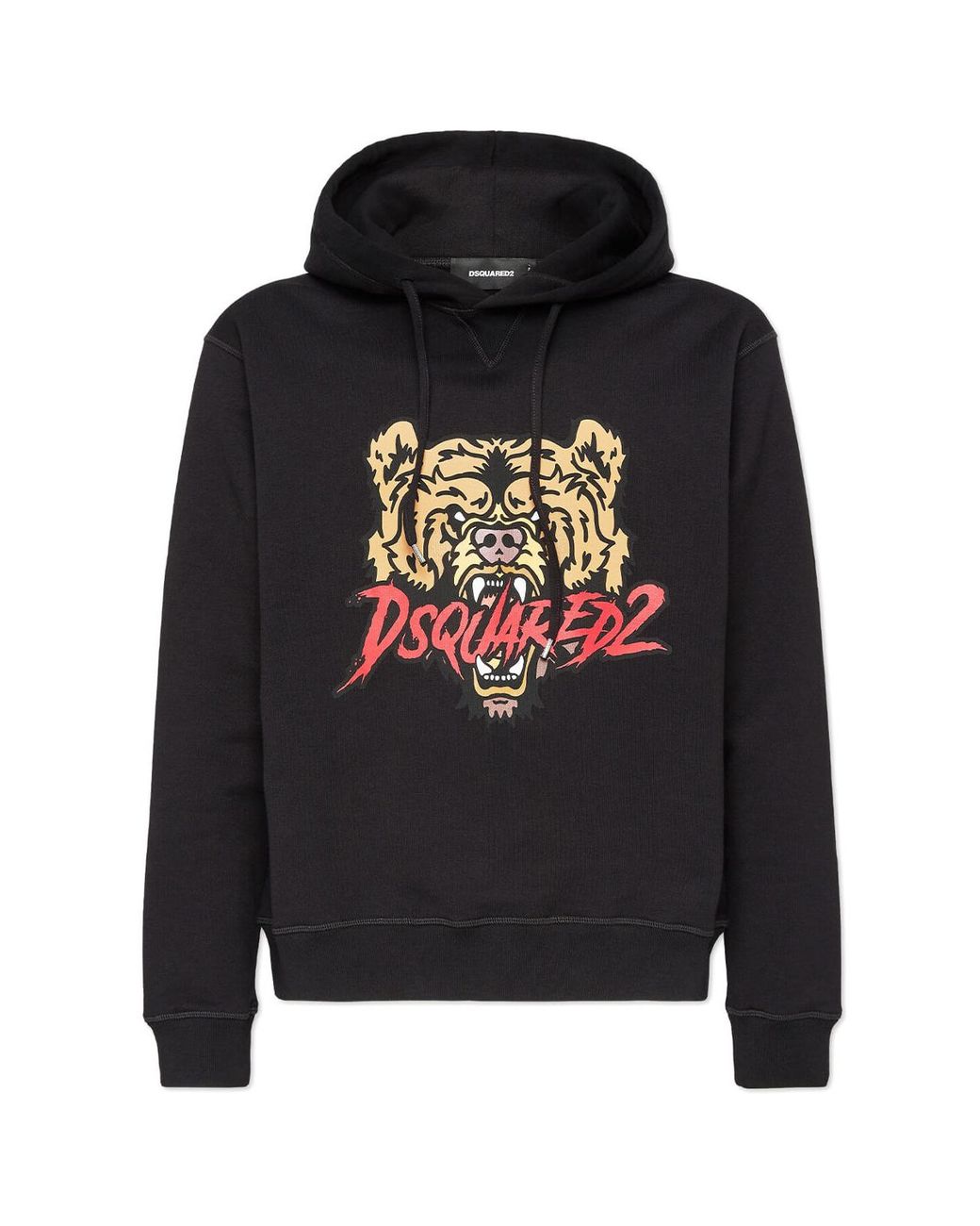 DSquared² Black Angry Bear Logo Cool Fit Hoodie for men