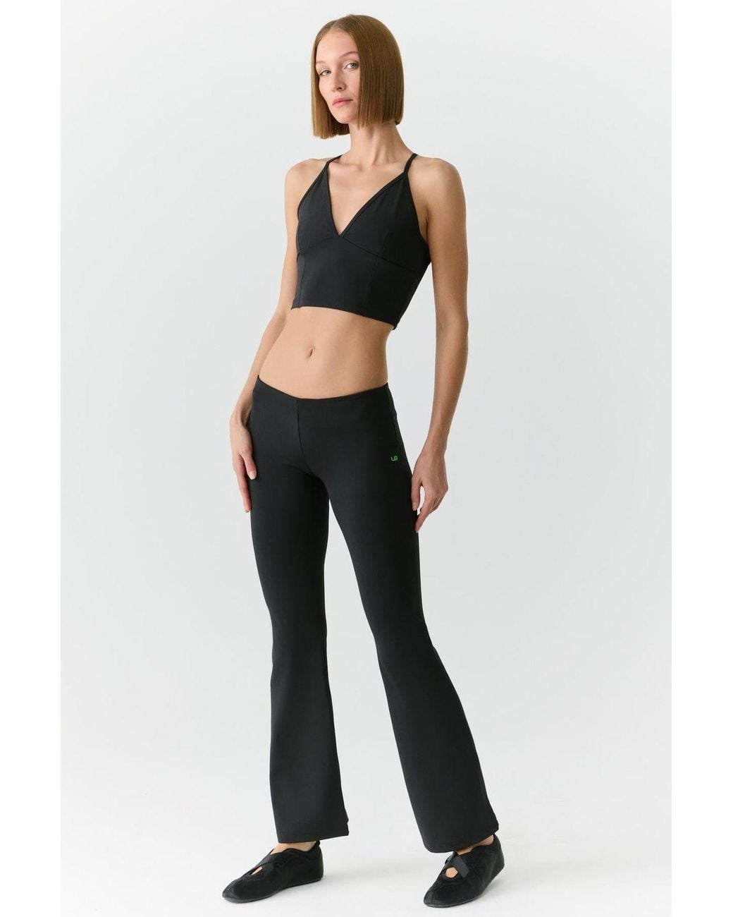 Grimelange Black High Waist Flare Leggings